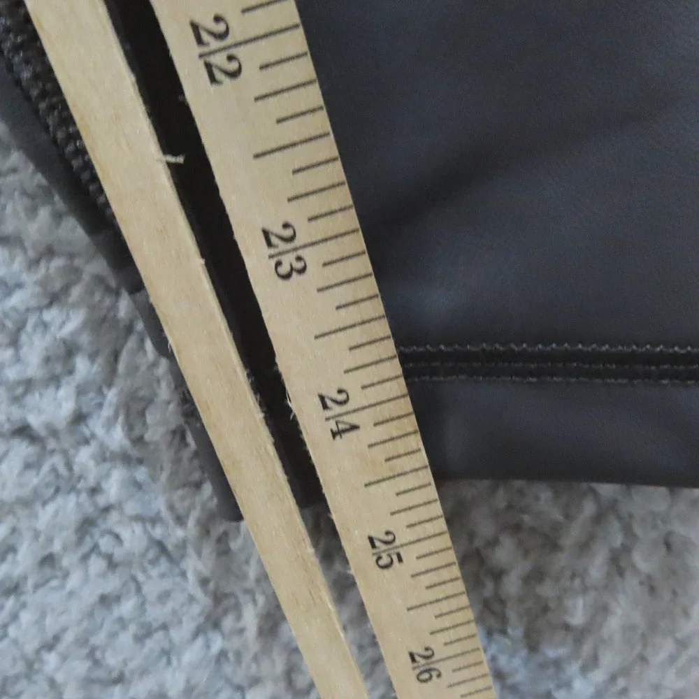 Yogalicious Lady Love Faux Leather Ankle Tight Leggings Pavement‎ Grey Large NEW